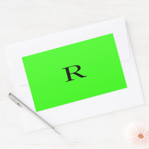 Monogram Initial Neon Green Solid Color Unique Sticker