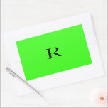 Monogram Initial Neon Green Solid Colour Unique Sticker<br><div class="desc">Designed with text template for monogram initial and elegant solid colour neon green background</div>