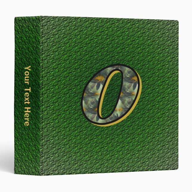 Monogram Initial O Daisies Art Personalized Binder (Front/Spine)