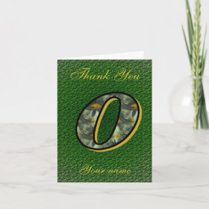 Monogram Initial O Daisies Art Personalized Thank You Card