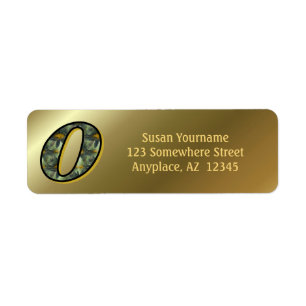 Monogram Initial O Daisies Art Return Address