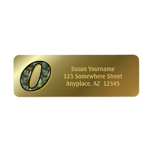 Monogram Initial O Daisies Art Return Address  (Devant)