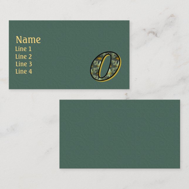 Monogram Initial O Daisies Floral Art Business Card (Front/Back)