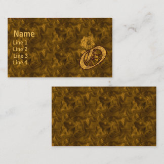 Monogram Initial O Elegant Gold Peony Flower Business Card