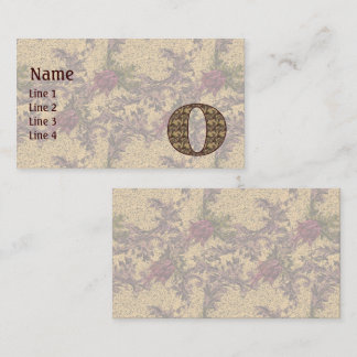 Monogram Initial O Elegant Vintage Floral Business Card