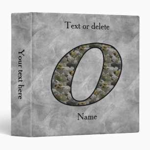Monogram Initial O Hydrangea Flowers Personalized Binder