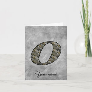Monogram Initial O Hydrangea Flowers Personalized Note Card