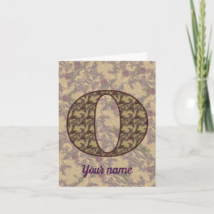 Monogram Initial O Vintage Floral Personalized Note Card