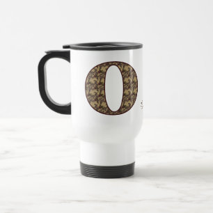 Monogram Initial O Vintage Floral Personalized Travel Mug