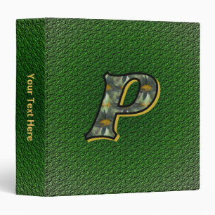 Monogram Initial P Daisies Art Personalized Binder