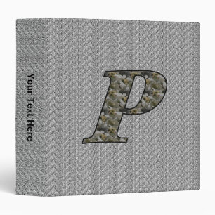 Monogram Initial P Hydrangea Flowers Personalized Binder