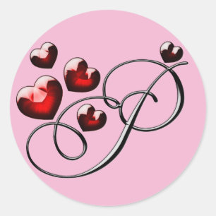 monogram initial P stickers