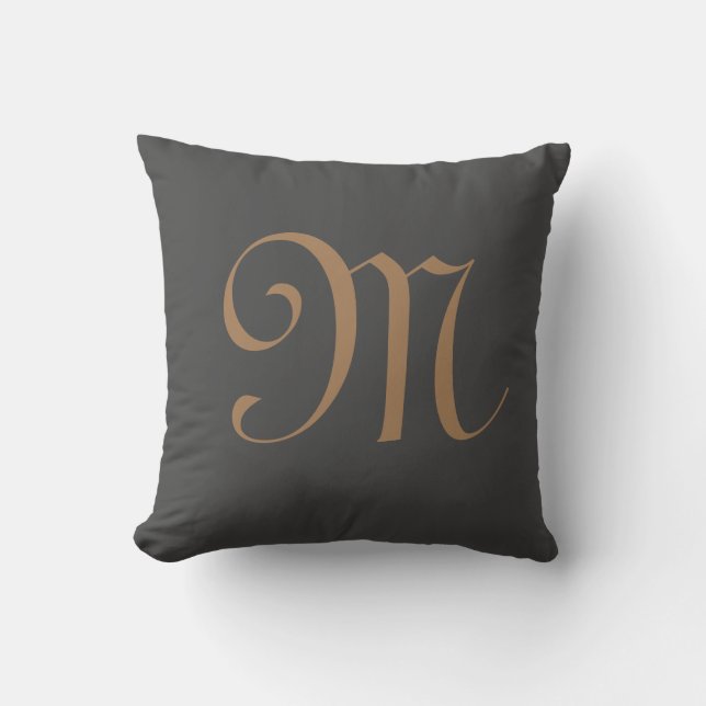 Monogram Initial Personalized Custom Throw Pillow (Front)
