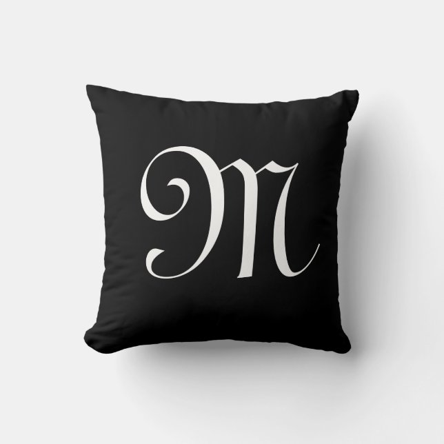 Monogram Initial Personalized Custom Throw Pillow (Front)