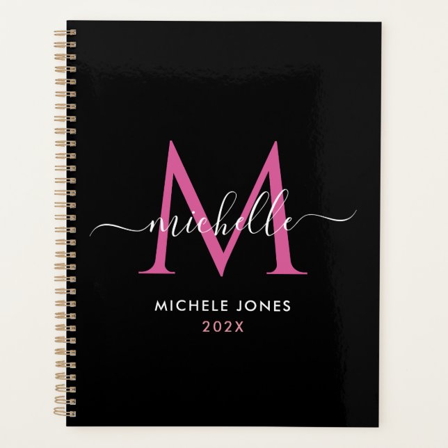 monogram initial personalized name yearly planner (Front)