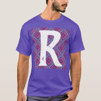 Monogram Initial Purple Diamond Pattern Pink Asym