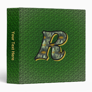 Monogram Initial R Daisies Floral Art Personalized Binder