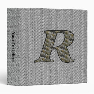 Monogram Initial R Hydrangea Flowers Personalized Binder