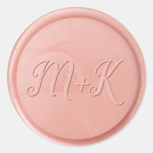 Monogram Initial Rose Wax Seal Sticker