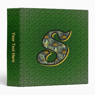 Monogram Initial S Daisies Art Personalized Binder