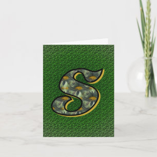 Monogram Initial S Daisies Art Personalized Note Card