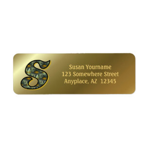 Monogram Initial S Daisies Art Return Address 