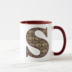 Monogram Initial S Elegant Vintage Floral Mug