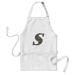 Monogram Initial S Hydrangea Floral Apron