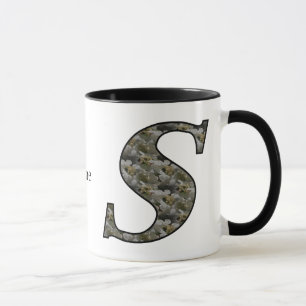 Monogram Initial S Hydrangea Flower Personalized Mug