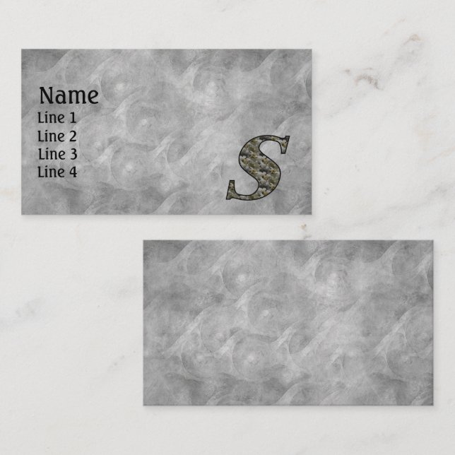 Monogram Initial S Hydrangea Flowers Business Card (Front/Back)