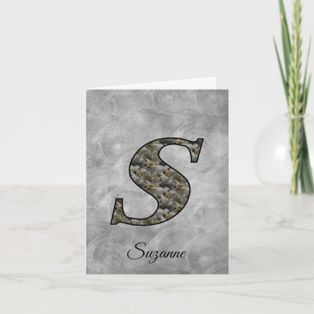 Monogram Initial S Hydrangea Flowers Personalized (Devant)