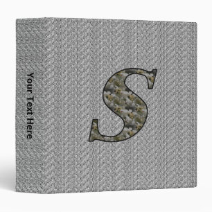 Monogram Initial S Hydrangea Flowers Personalized Binder
