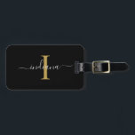 Monogram Initial Script Name Return Address Black Luggage Tag<br><div class="desc">Create your very own custom and personalized Monogram Initial Script Name Return Address Black Luggage Tag completely by clicking the "Personalize" button above. Use the "Customize it" button to further re-arrange and format the style and placement of text. Could easily be repurpose for other special events like anniversaries, baby shower,...</div>