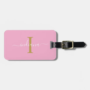 Monogram Initial Script Name Return Address Luggage Tag