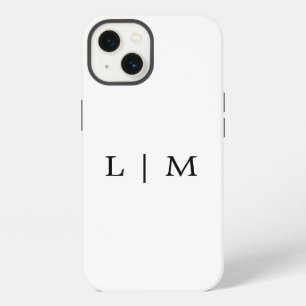 Monogram Initial Simple Black and White Minimalist iPhone 13 Case
