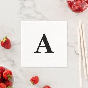 Monogram Initial Simple Elegant Custom Name Cute Napkin