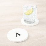 Monogram Initial Simple Elegant Custom Name Gift Coaster<br><div class="desc">Designed with text template for monogrammed initial which you can customize!</div>