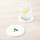 Monogram Initial Simple Elegant Custom Name Gift Coaster<br><div class="desc">Designed with text template for monogrammed initial which you can customize!</div>
