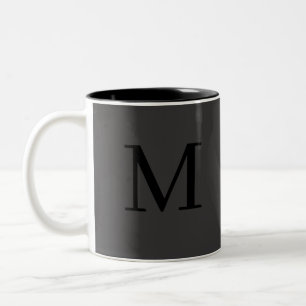 Monogram Initial Simple Minimalist Modern Elegant  Two-Tone Coffee Mug