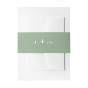 Monogram Initial Simple Modern Minimalist Wedding Invitation Belly Band