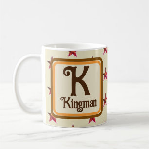 Monogram Initial Star Autumn Colours Last Name Coffee Mug