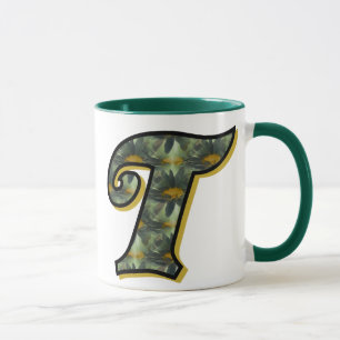 Monogram Initial T Daisies Floral Art Mug