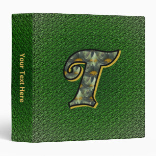 Monogram Initial T Daisies Floral Art Personalized Binder