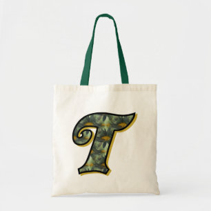Monogram Initial T Daisies Floral Art Tote Bag