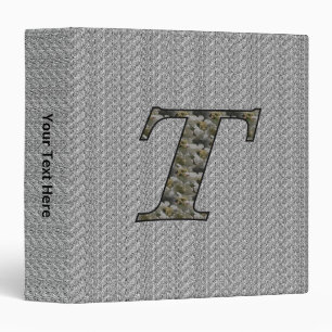 Monogram Initial T Hydrangea Flowers Binder