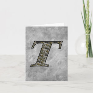 Monogram Initial T Hydrangea Flowers Personalized Note Card