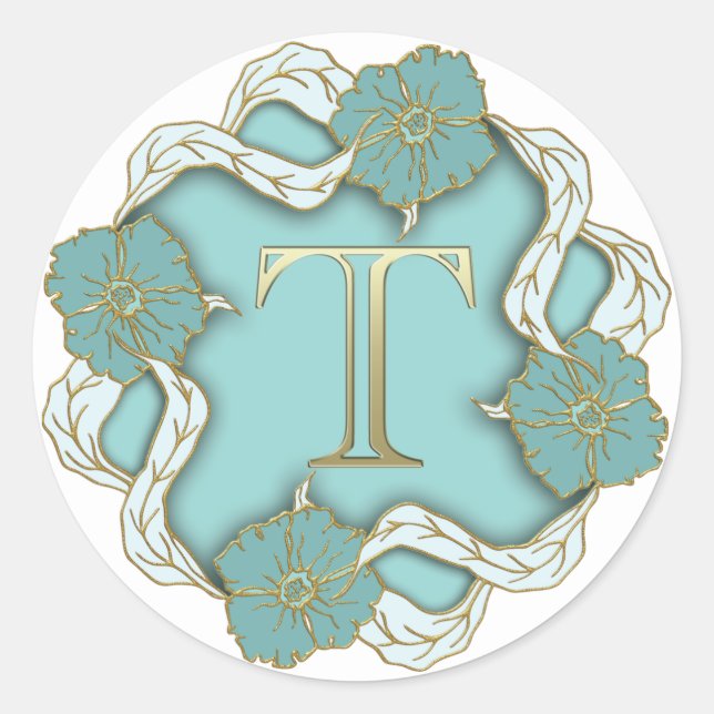 monogram initial T stickers (Front)