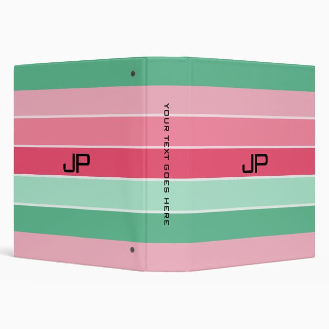 Monogram Initial Text Name Custom Elegant Template Binder (Background)