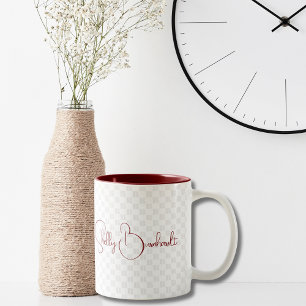 Monogram Initial Typography Modern Simple Two-Tone Coffee Mug