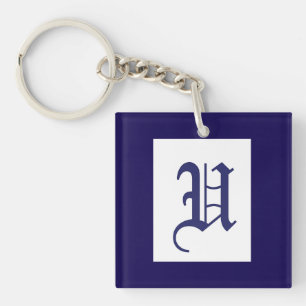 Monogram Initial U Acrylic  Keychain